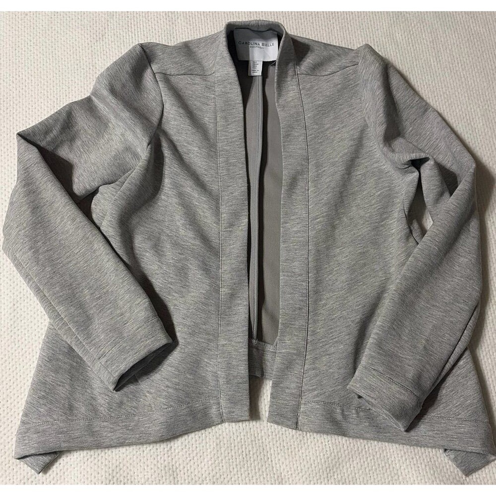 Carolina Belle Gray Open Front Knit Blazer Jacket - Size Small